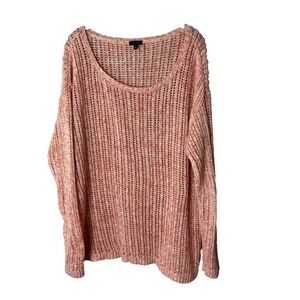 Talbots Women's Oversized Sweater Size Medium Cotton Peach Orange Cream
